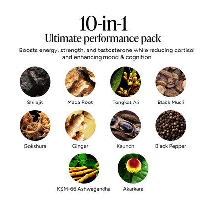 ROOT LABS 10-in-1 Alpha Shilajit Gummies | 4000 mg Pure Himalayan Shilajit with Tongkat Ali & Maca Root | for Men & Women | ShilAbsorb Bioavailability Tech | Sugar-Free, Vegan | 60 Gummies