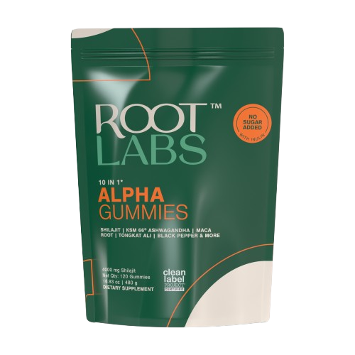 ROOT LABS 10-in-1 Alpha Shilajit Gummies | 4000 mg Pure Himalayan Shilajit with Tongkat Ali & Maca Root | for Men & Women | ShilAbsorb Bioavailability Tech | Sugar-Free, Vegan | 120 Gummies